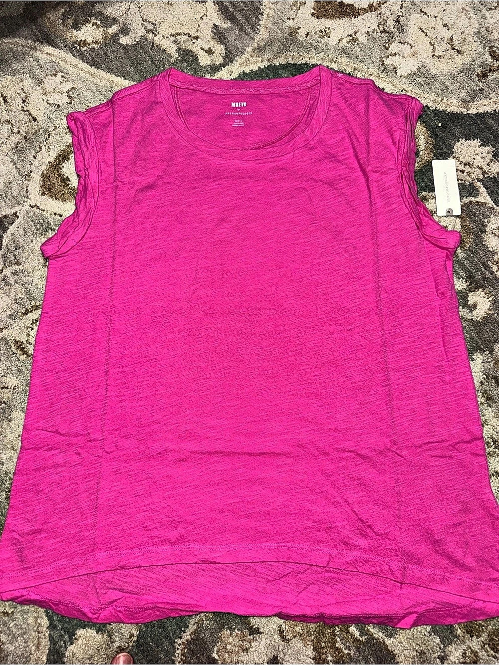 100% Cotton Maeve by Anthropologie Carey Muscle Tank in Pink NWT